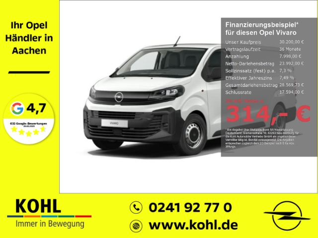Vivaro L 2.0 D 145PS Automatik PDCv+h Klima Temp
