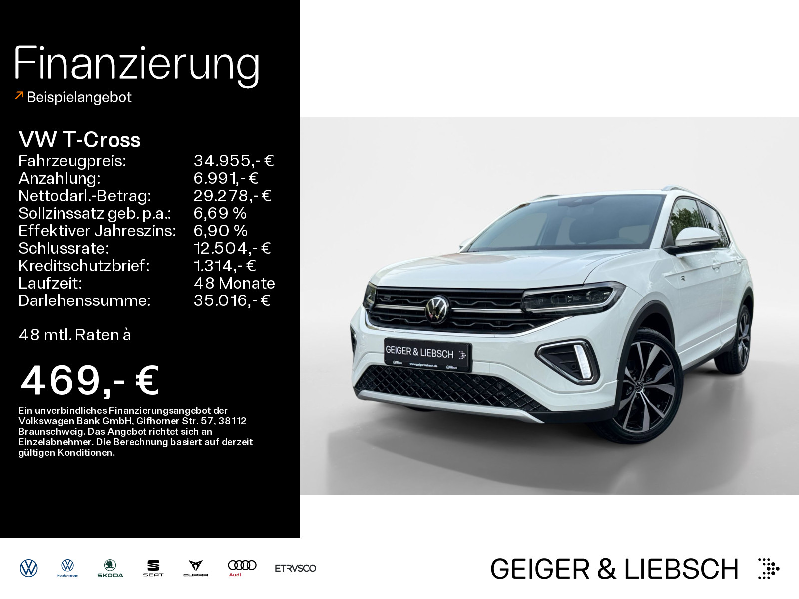 T-Cross R-Line 1.5 TSI DSG AHK*KAMERA*LED*CARPLAY*NAVI