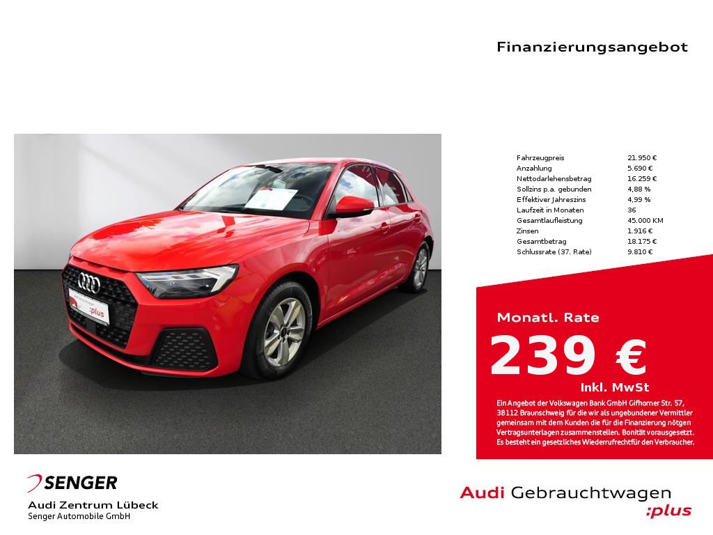 A1 Sportback 30 TFSI S line LED digital Cockpit
