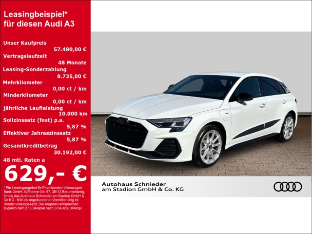 A3 SPORTB 40TFSIe LED+PARK+LENK+LEDER+NAVI+SLINE