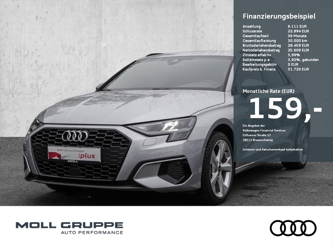 A3 Sportback Advanced 30 TDI S tronic (AHK*Navi plus)