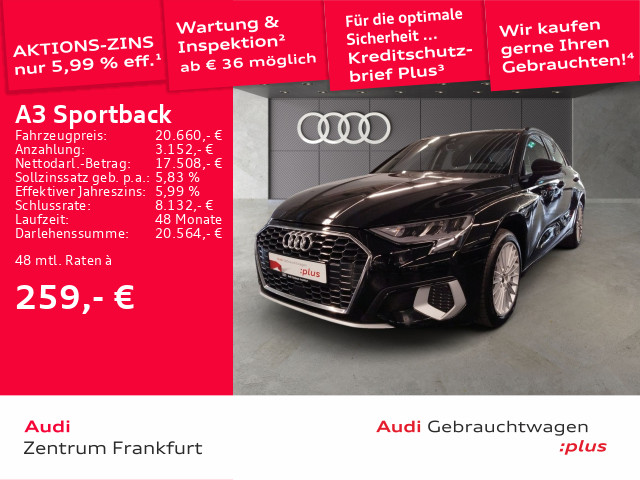 Audi A3 Sportback 40 TFSI e advanced VC
