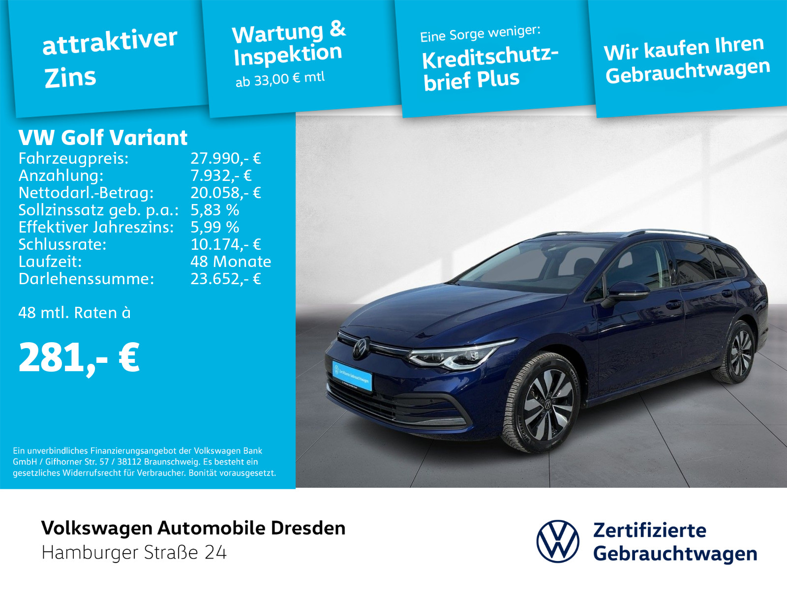 Volkswagen Golf Variant 2.0 TDI Golf VIII Life LANE