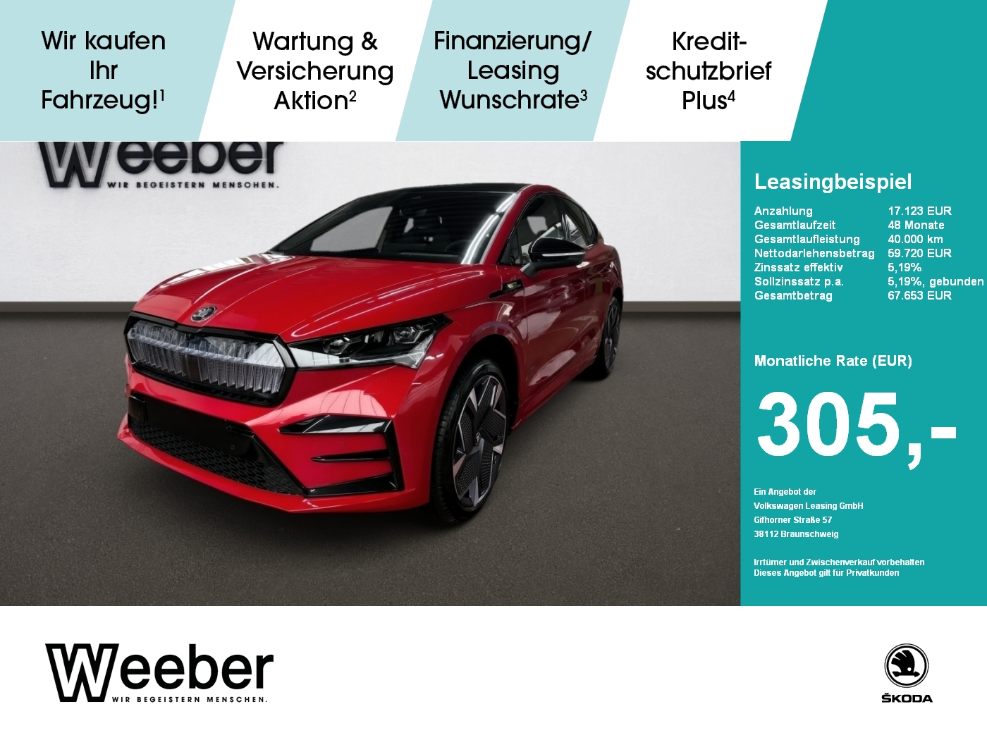 ENYAQ Coupé 4x4 RS HeadUp AHK Navi LED Leder