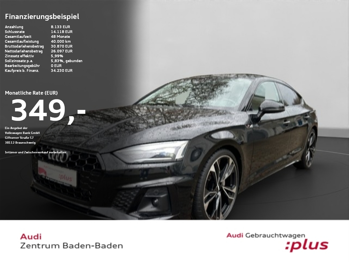 A5 Sportback 40 TDI quat. S line *NAVI*OPTIK*B&O