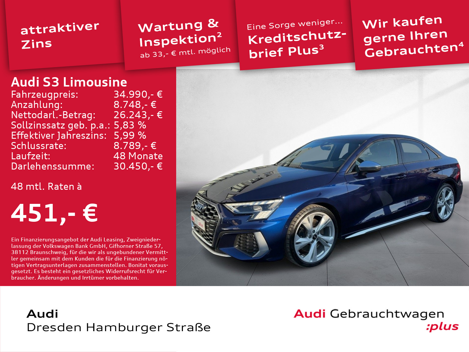 S3 Limousine 2.0 TFSI quat. Matrix Navi S tronic