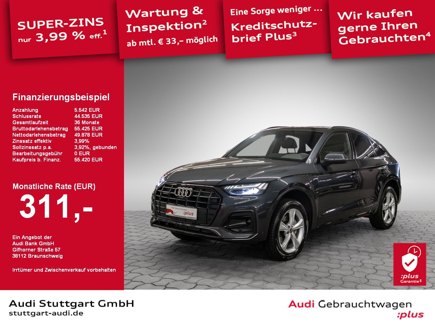 Audi Q5 Sportback advanced 45 TFSI quattro