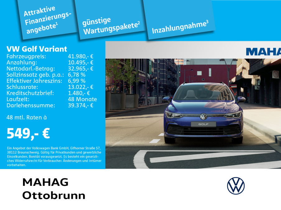 Golf VIII Variant R-Line 2.0 TSI 4MOT Navi|STH|KeyLess|18"