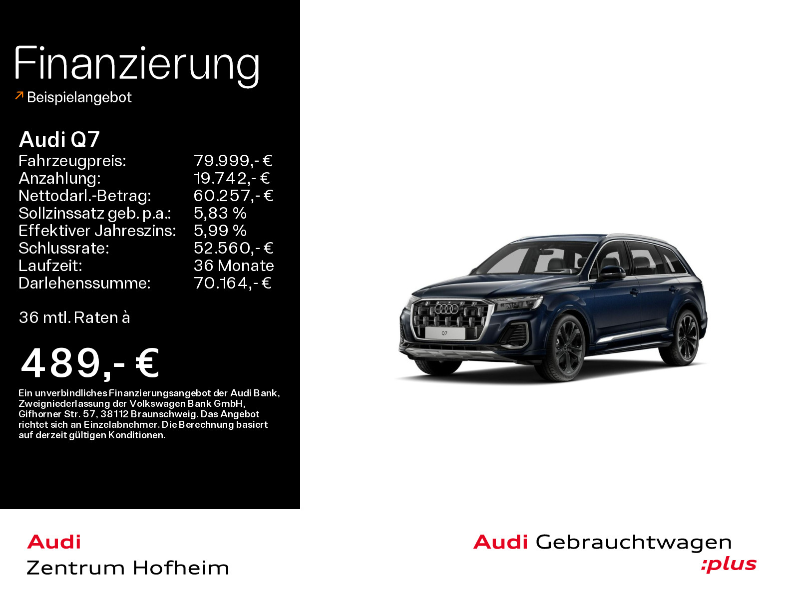 Q7 50 TDI qu S line tip*EUPE 113.840*Air*B&O*HUD*Matrix*Virtual*Navi+*Aktive Wankstabilisierung*360° Kamera*Allradlenkung