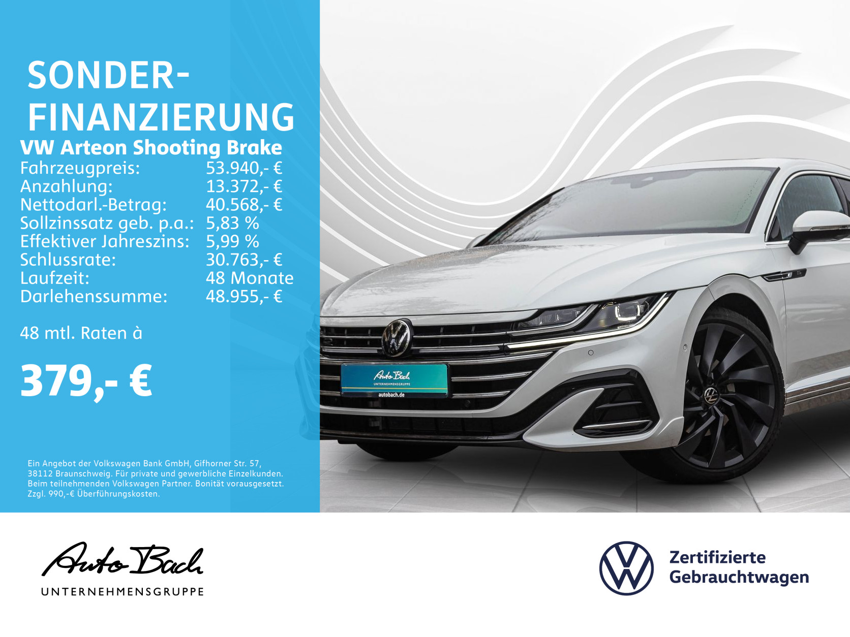 Arteon Shootingbrake 2.0 TDI DSG R-Line 4Motion, Navi, LED, Panoramadach, Standheizung, Leder