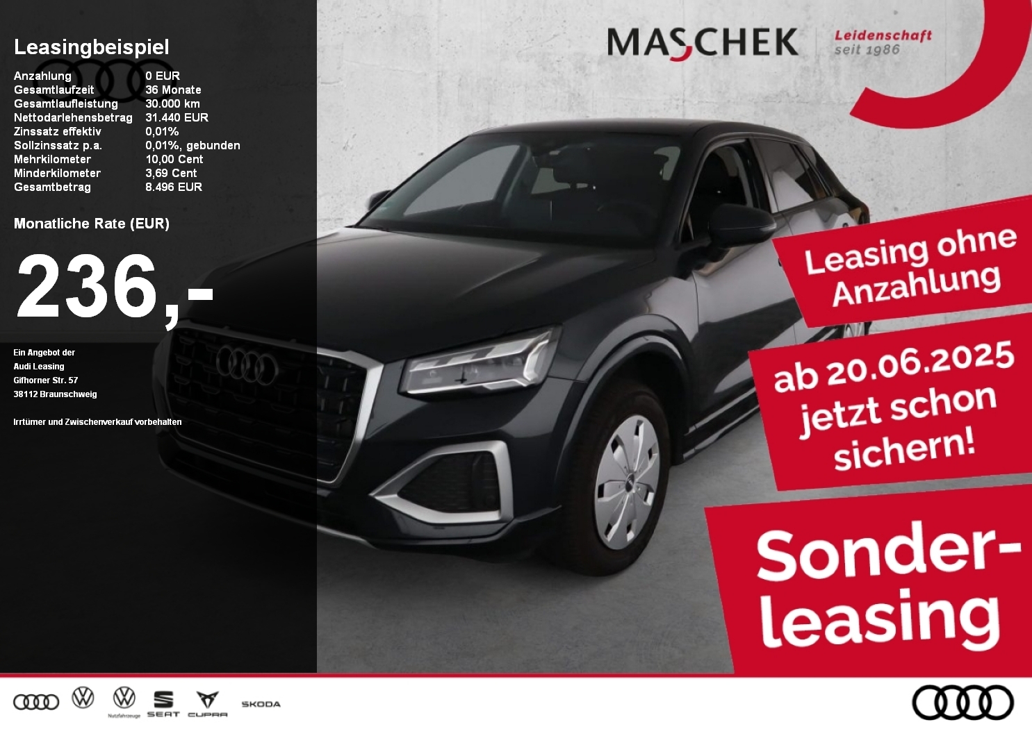 Q2 Advanced 35 TFSI Matrix AHK Pano Naviplus