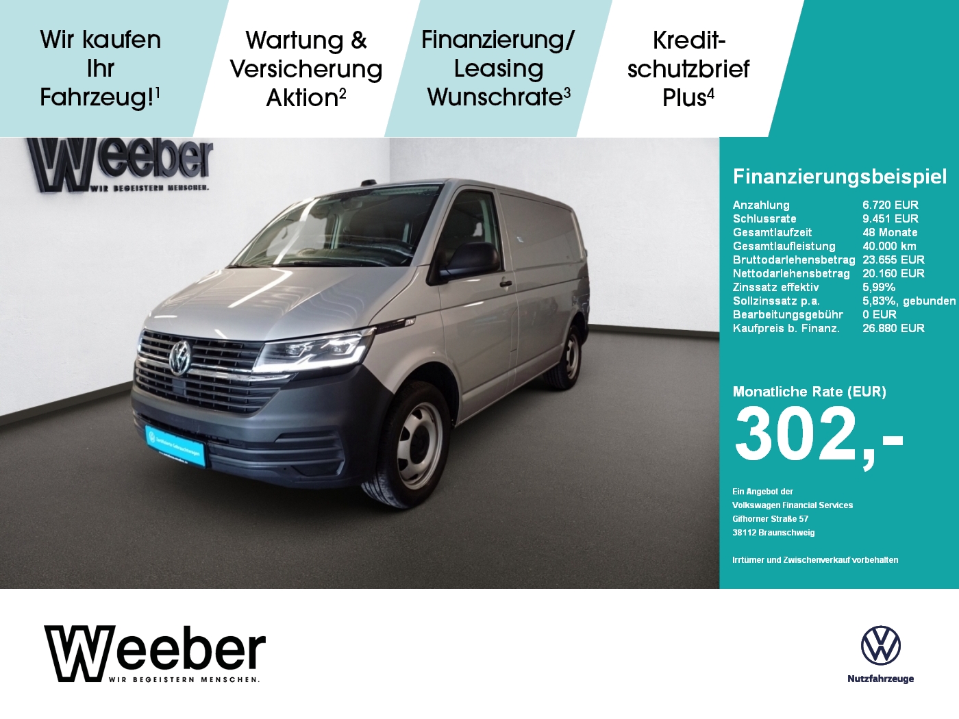 T6.1 Transporter Kasten LED Navi AHK DAB Kamera Standh. Klima