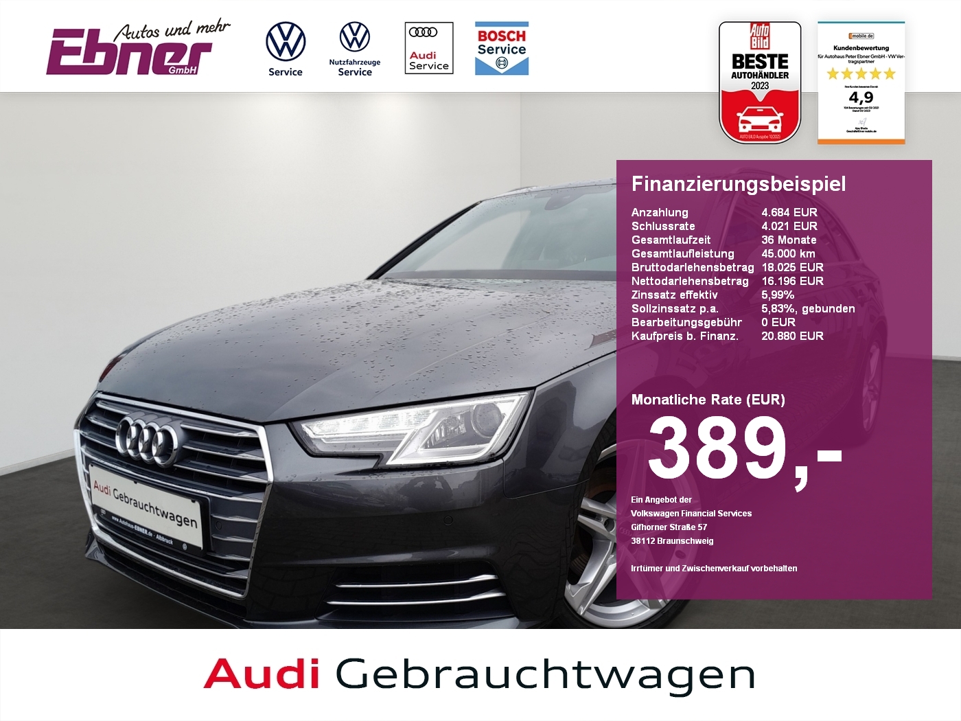 Audi A4 Avant S-LINE PLUS TFSI APP 18