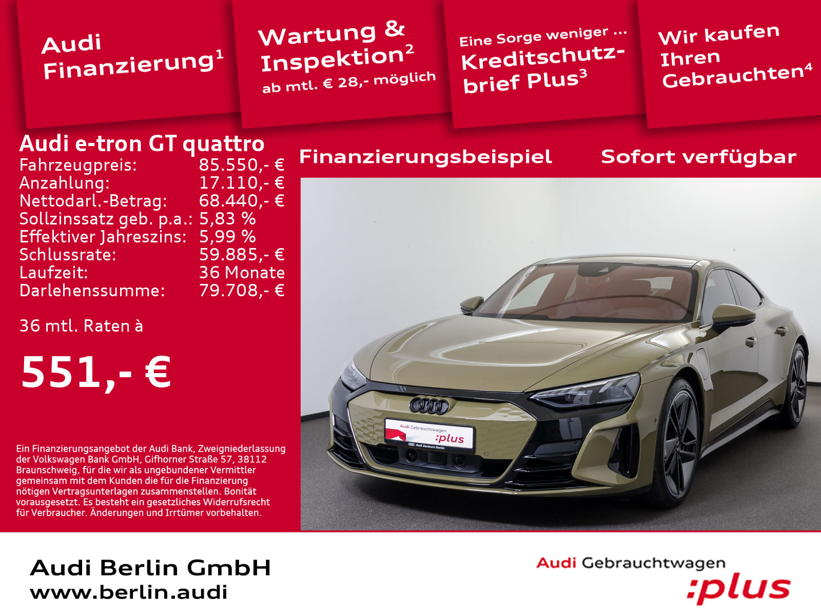 e-tron GT qu. 350 kW NAVI HUD MATRIX B&O SITZHZG