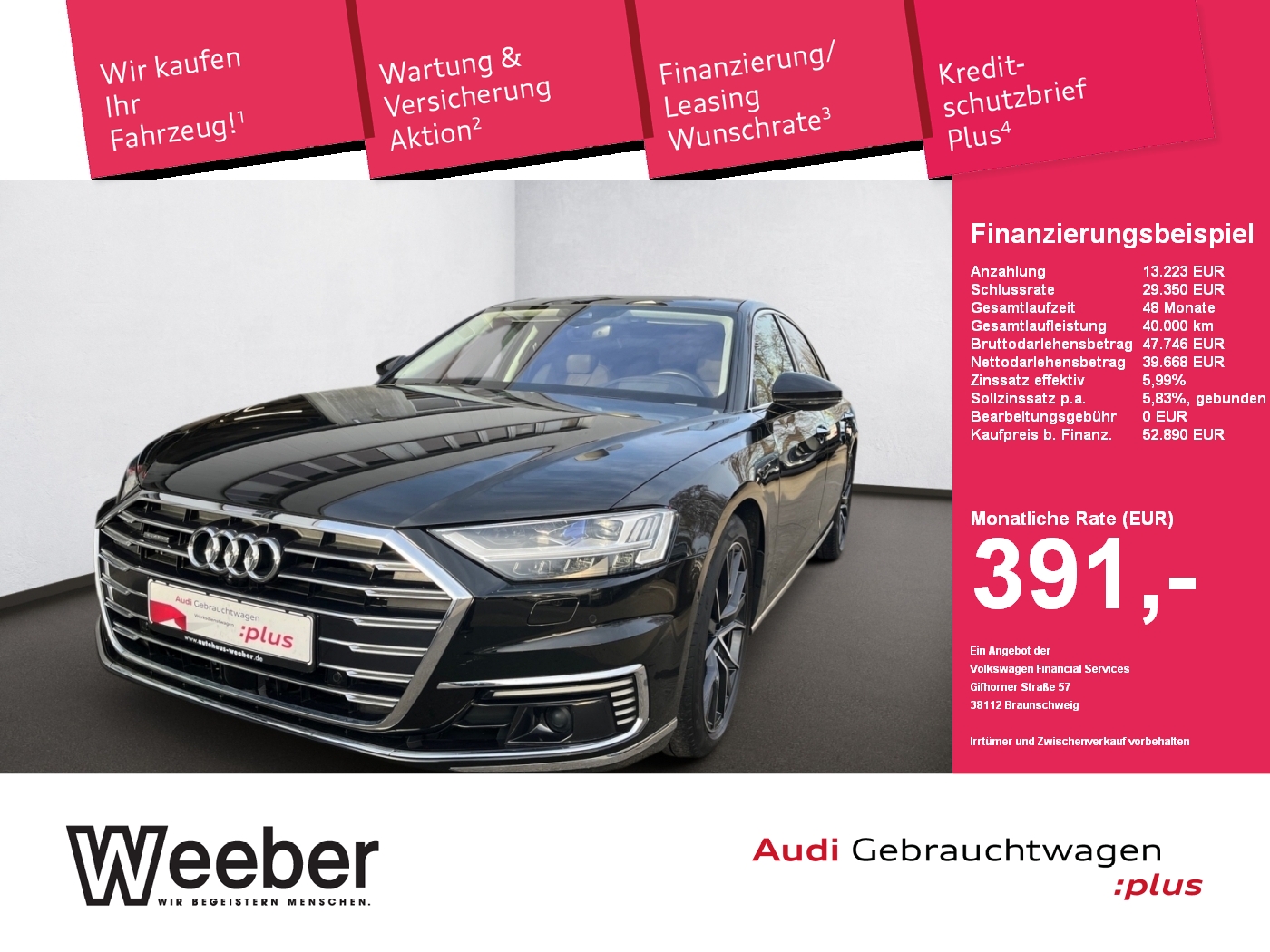 A8 60 TFSI e quattro 20*B&O*HuD*PANO*MATRIX*NAVI*TV