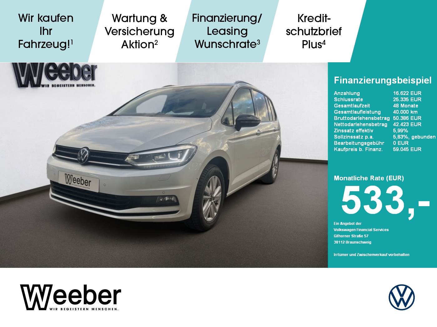 Touran 1.5 l TSI DSG Highline Panodach AHK LED
