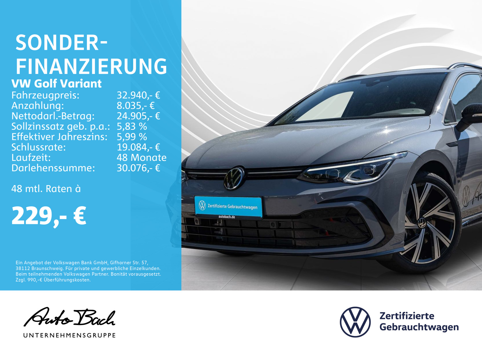 Golf VIII Variant 1.5 eTSI DSG R-Line Black Style, Navi, LED, DCC,Rückfahrkamera,App-Connect