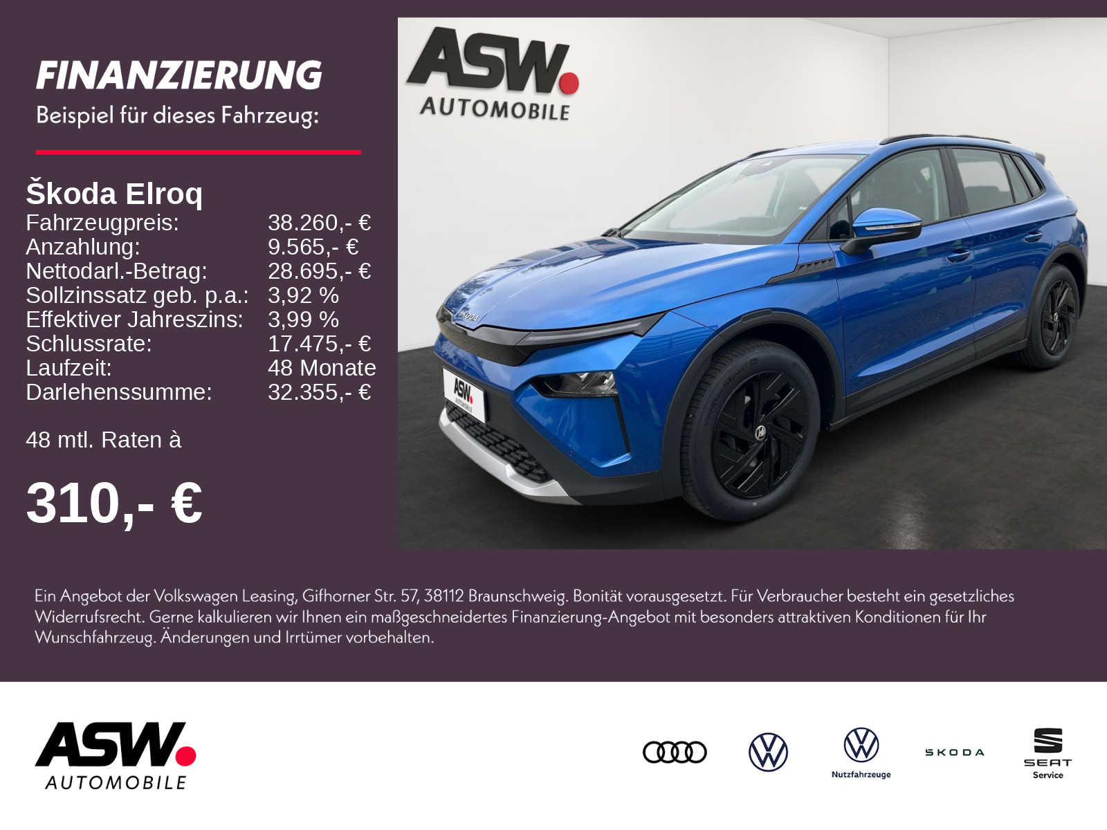 Elroq 50 Tour 55 kWh Elektromotor 170PS SHZ AHK