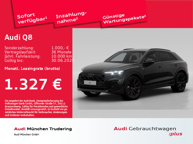 Q8 SUV 60 TFSI e quattro Alladlenkung Anhängerkupplung B&O HD Marix LED Head-Up-Display Panoramaglasdach SHZ vo.+hi. Sitzbelüftung