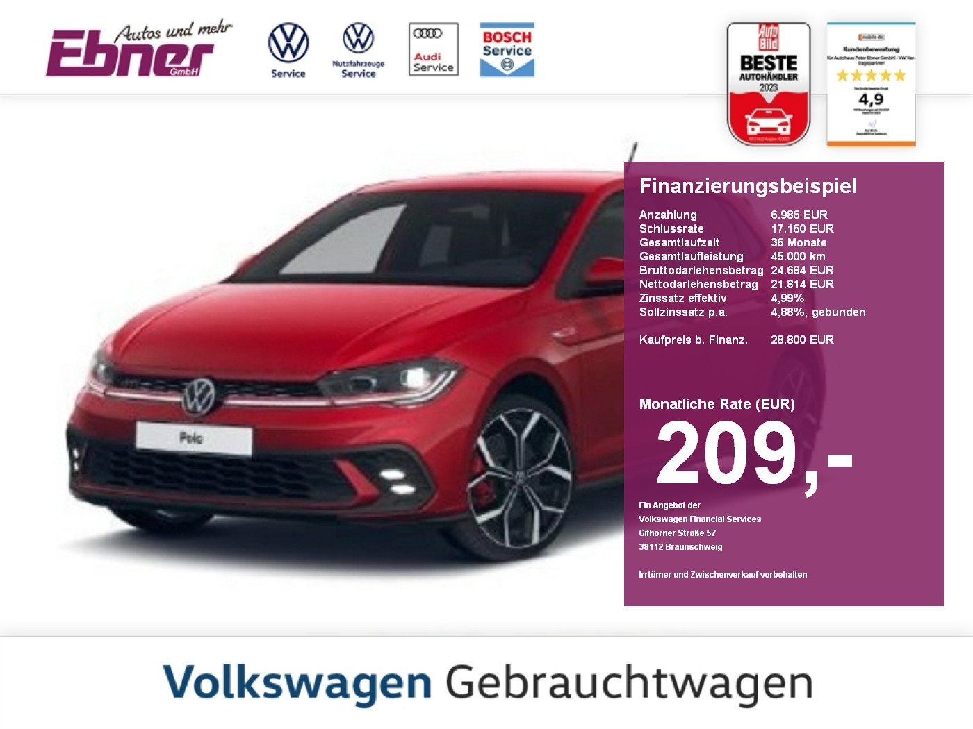 Polo GTI 2.0TSI 207PS DSG ACC+MATRIX+KEYLESS+PARKASSIST+18 ALU!