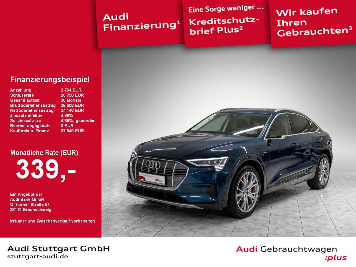 e-tron Sportback 55 qu advanced AHK Pano HUD B&O