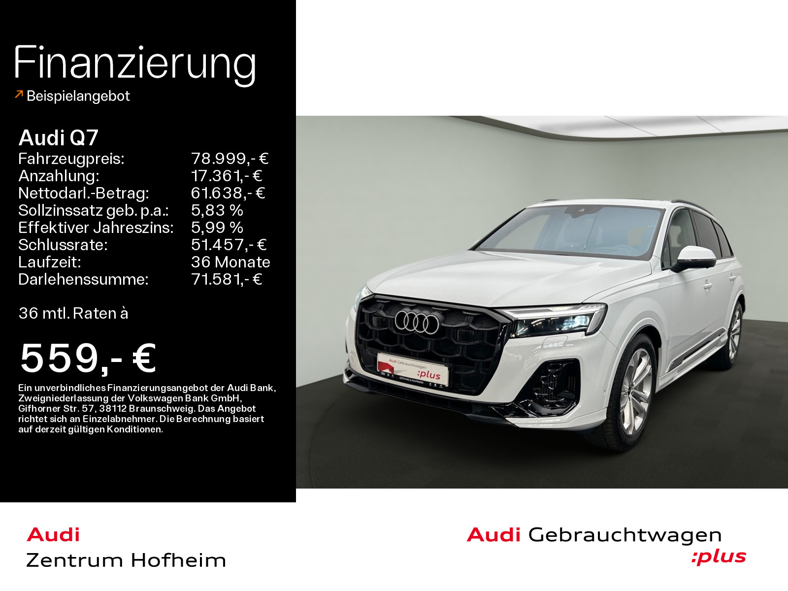 Q7 55 TFSIe qu S line tip*B&O*HUD*Pano*Matrix*Virtual*Navi+*ARL*Assistenz+*Optik*AHK*