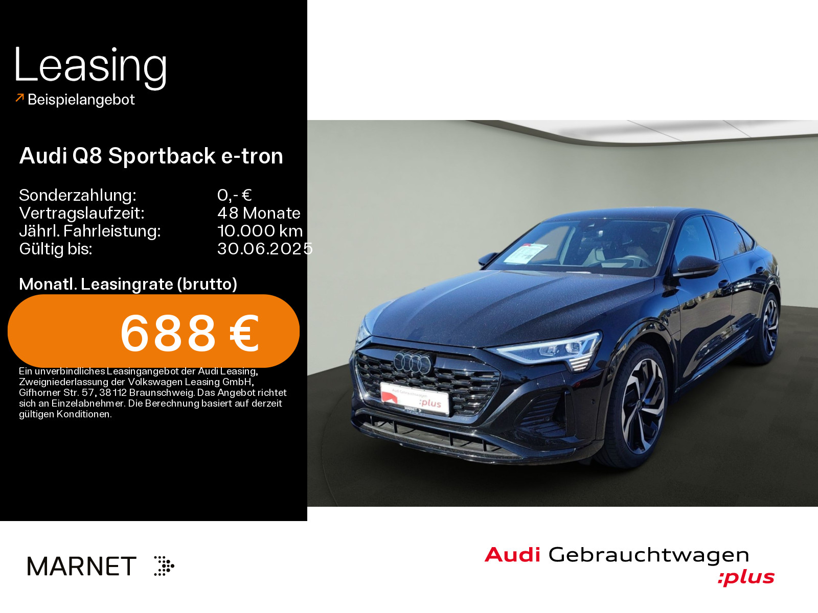 Q8 Sportback e-tron 55 quattro S line*Navi*Matrix*ALU*HUD*AHK*PDC*Virtual Cockpit*Kamera*Sitzheizung