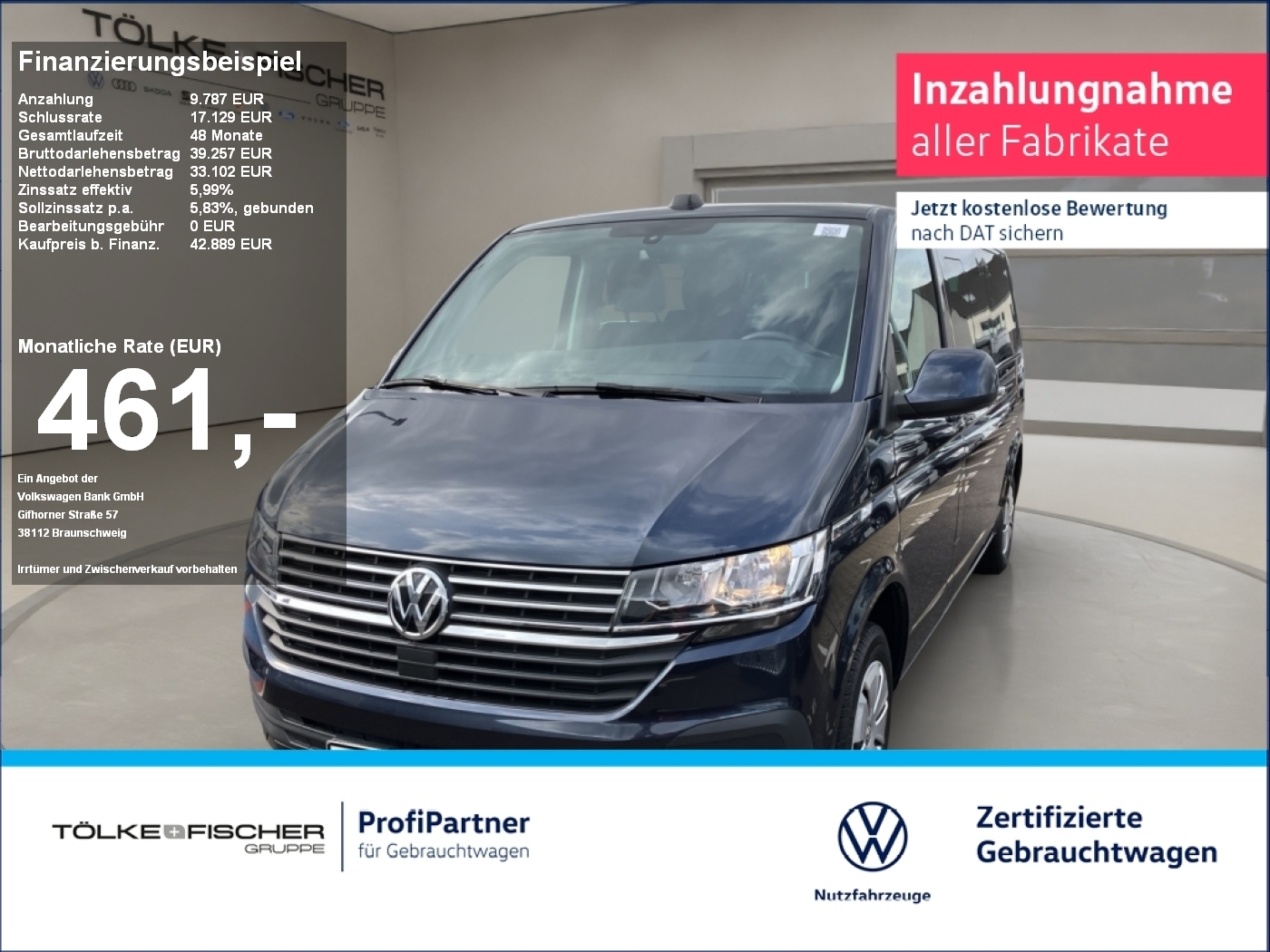 T6.1 Caravelle 2.0 TDI Comfortline LR AHK DSG Na