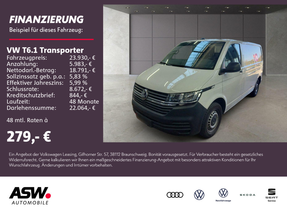 T6.1 Transporter Kasten 2.0TDI Nav PDC AHK Klima