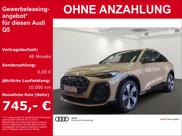 Q5 Sportback TDI quattro HUD Luftfederung AD Navi Digitales Cockpit Memory Sitze sofort verfügbar!