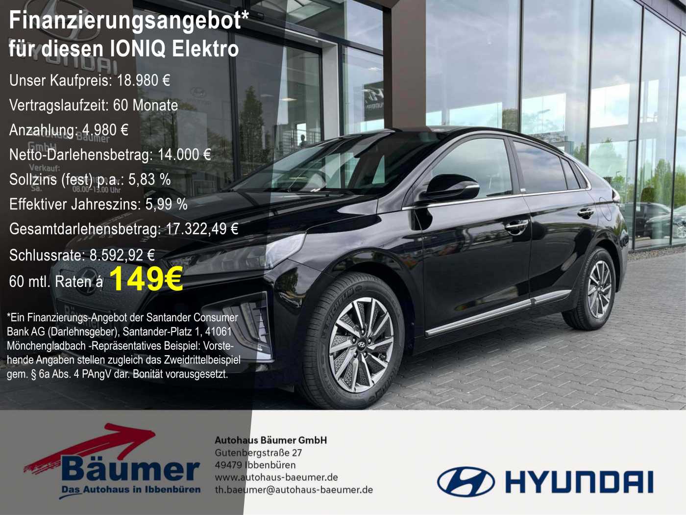 IONIQ Elektro Prime 38,3 kWh +CAM +NAV +ACC