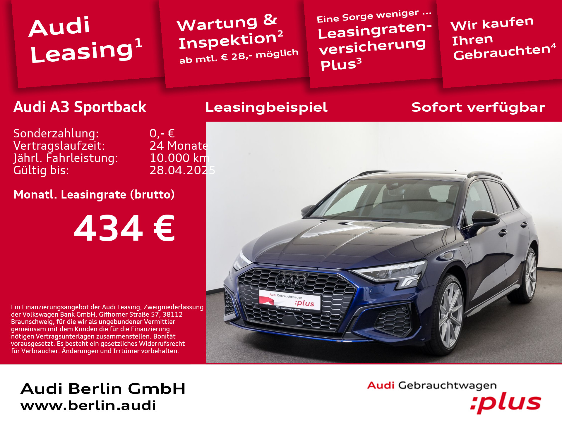 A3 Sportback TFSI e S line 40 e S tr. AHK LED