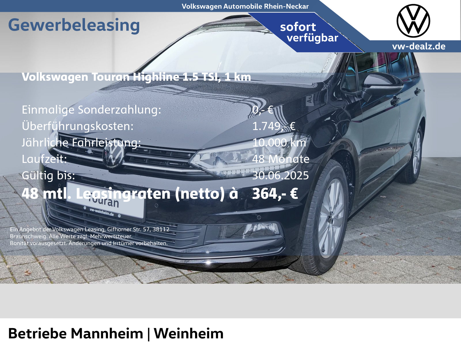 Touran Highline 1.5 TSI OPF DSG 7 Sitze AHK