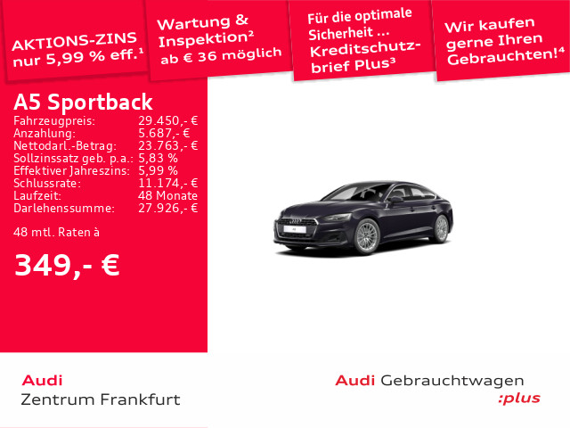A5 Sportback 35 TFSI S tronic LED PDC Tempomat