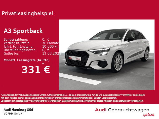 A3 Sportback 40 TFSI e advanced S tronic PANO