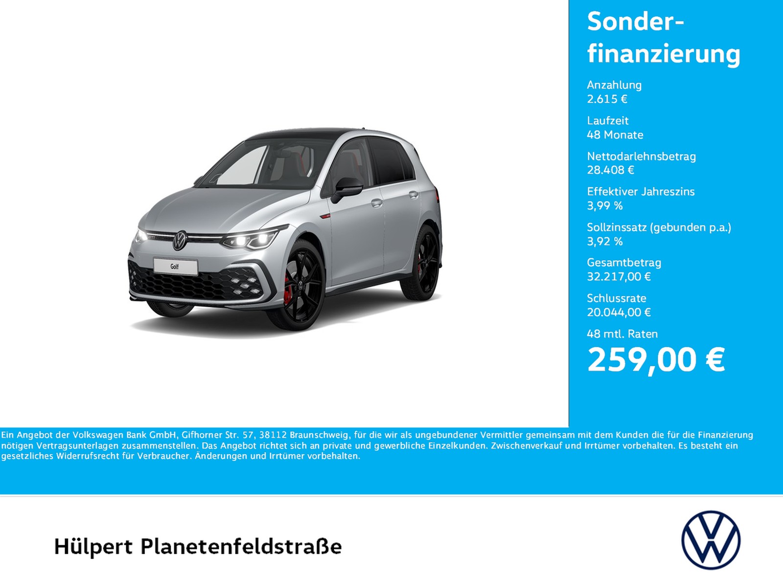 Golf VIII 2.0 GTI BLACK STYLE PANO CAM ACC LM19