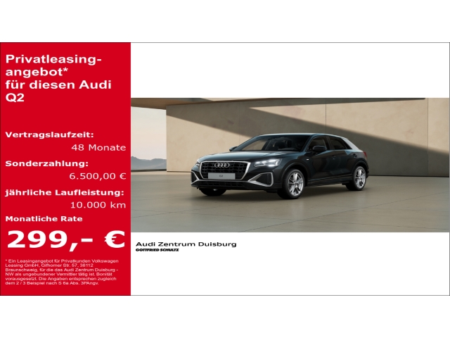 Q2 S line 35 TFSI Navi digitales Cockpit LED Blendfreies Fernl. Kurvenlicht sofort verfügbar!