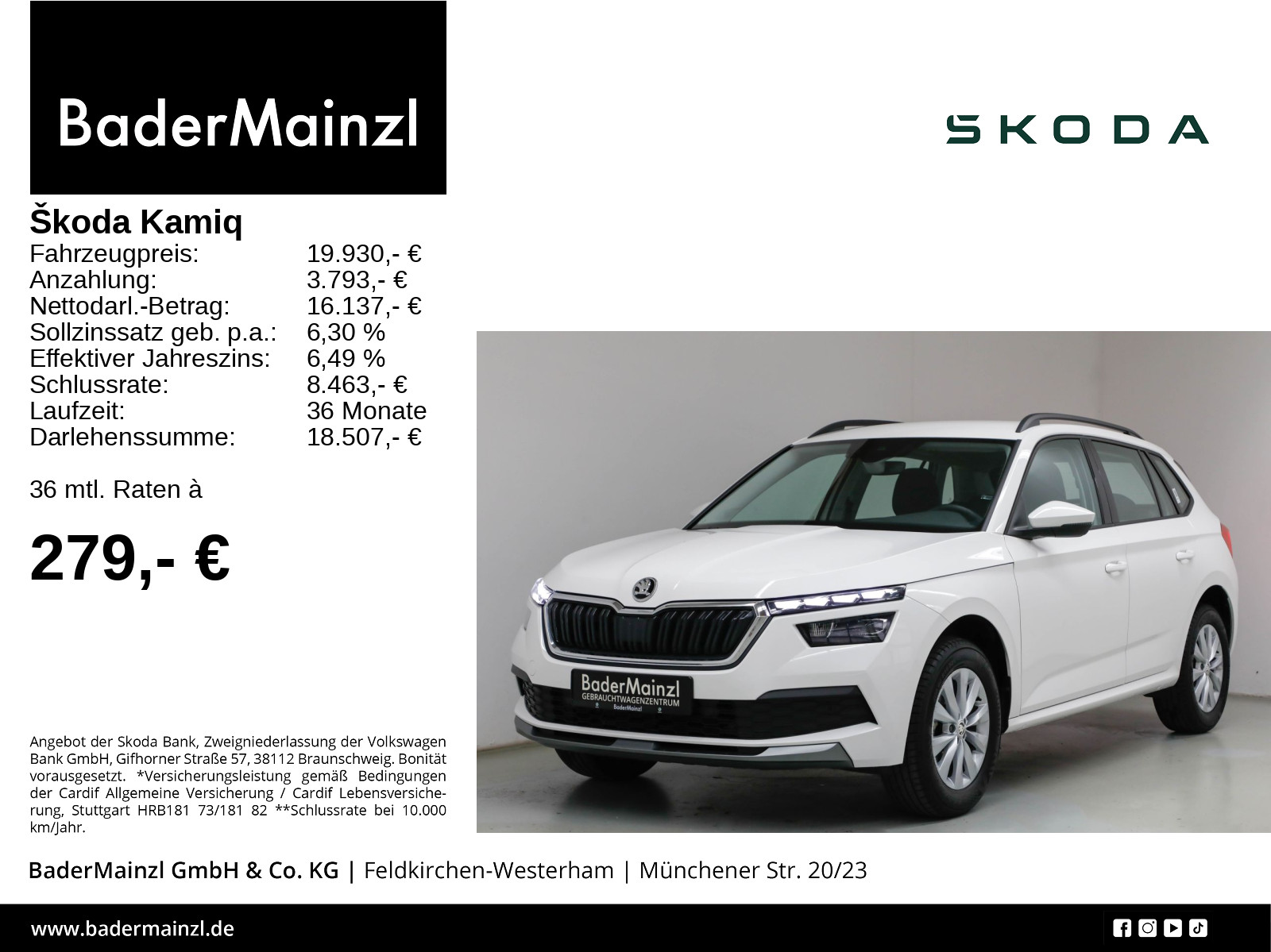 Kamiq 1.0 TSI Kamera CarPlay Virtual SHZ LED