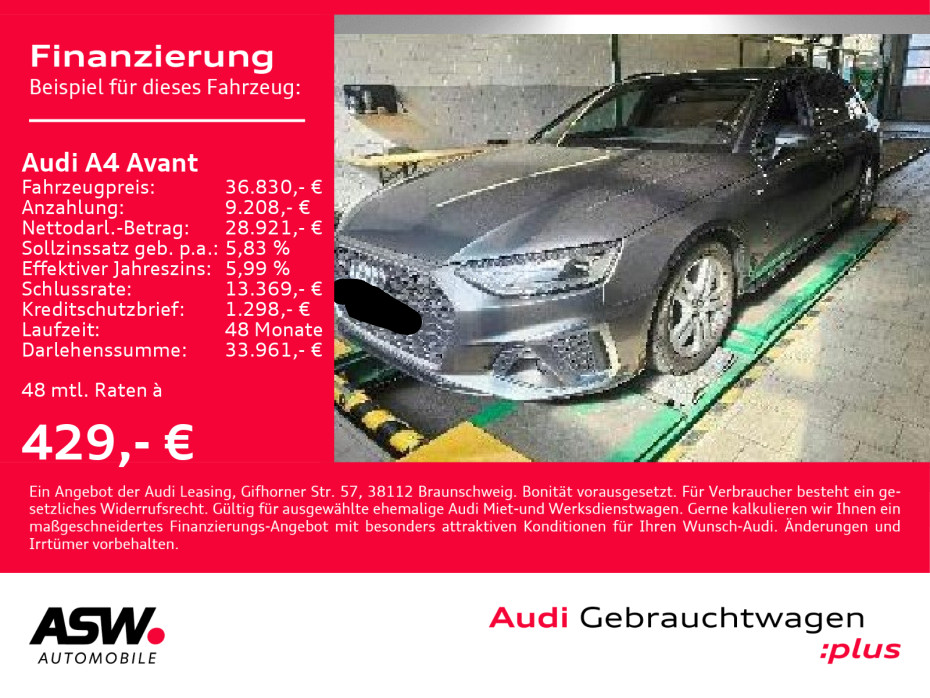 A4 Avant Sline 40TDI quatt Stron LED Nav PDC B&O