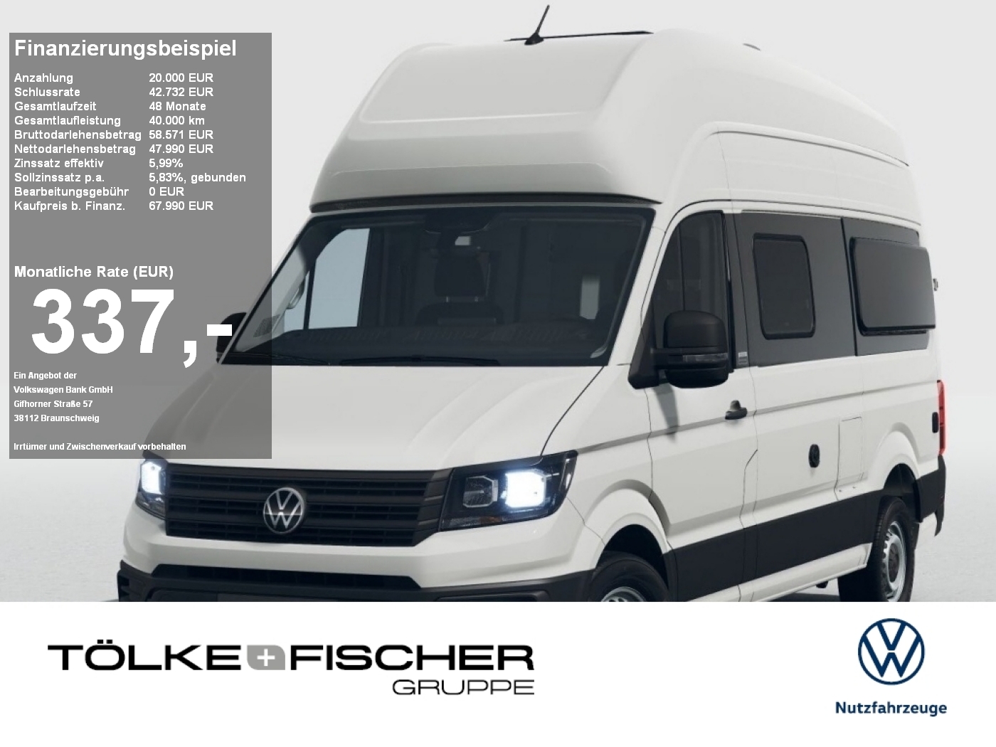 Crafter Grand California 600 Motor: 2.0 l TDI 12