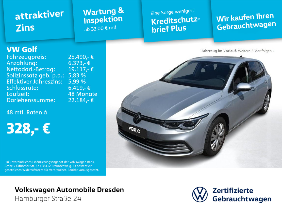 Golf VIII Life 1,5 l TSI OPF 96 kW (130 PS) 6 -Gang