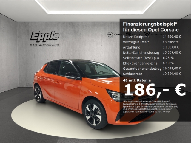 Corsa-e Edition Rate 186,- 1000,- Anzahlung mit Garantie