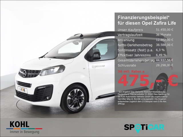 Zafira Life Crosscamp Flex 2.0 D AT Camper AHK Navi