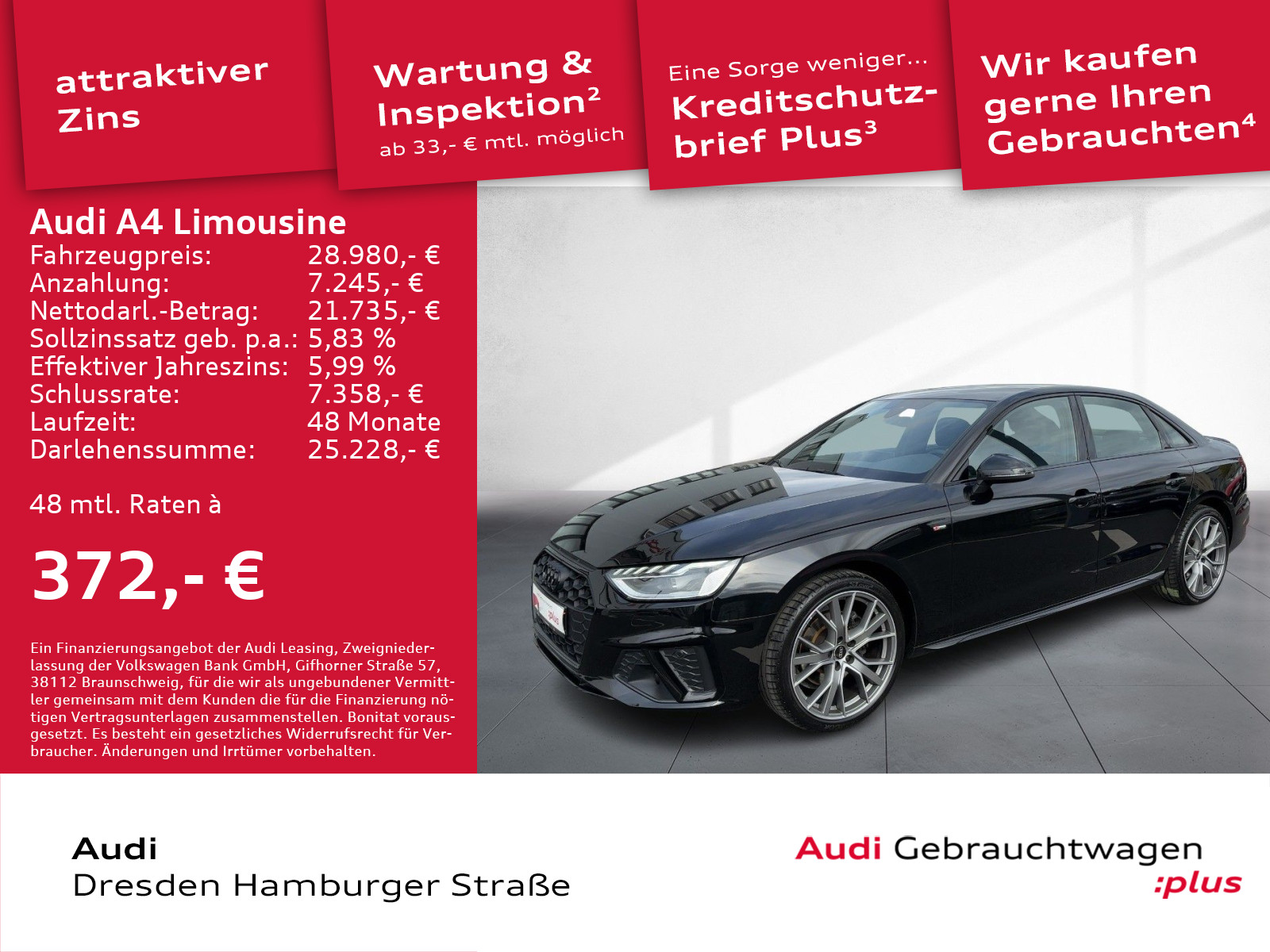 A4 Limousine 35 TFSI S line Matrix Standhz. AHZV
