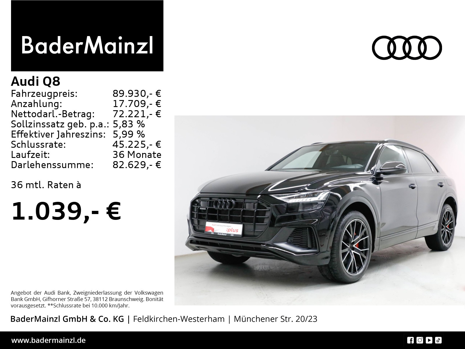 Q8 60 TFSIe quattro Competition Plus S line Pano