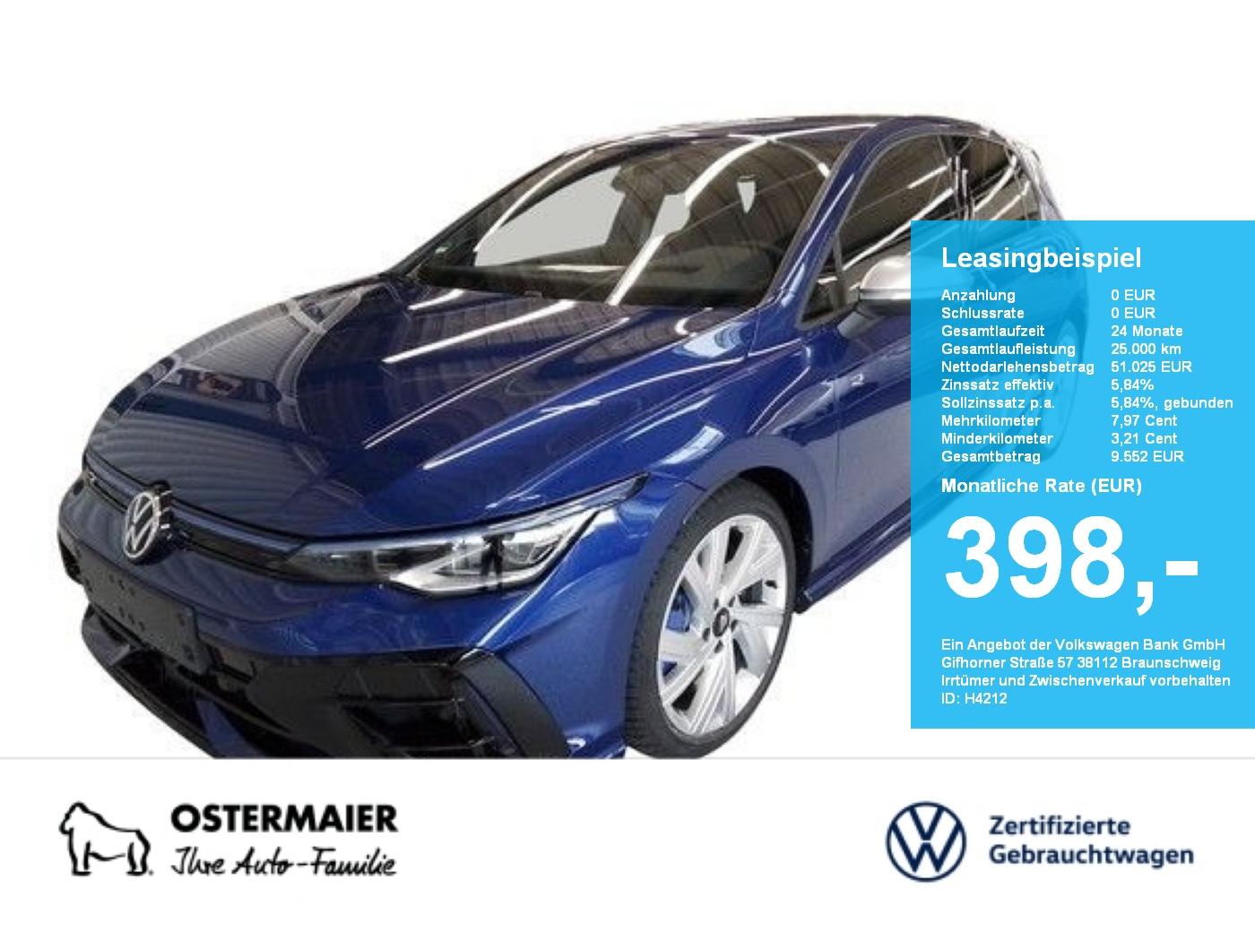Golf VIII R 2.0TSI 333PS DSG 4M NP.76T AKRAPOVIC.ACC.AHK.AREA-VIEW.NAVI+VC.HARMAN