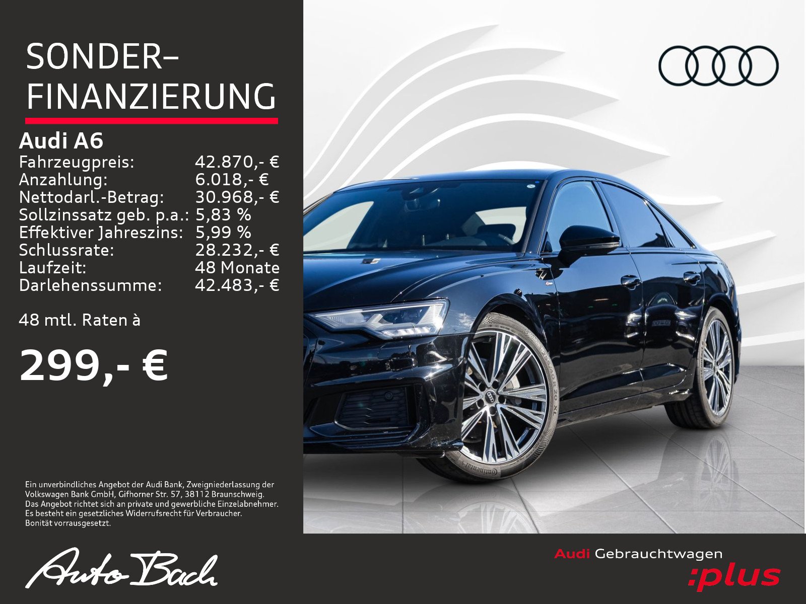 A6 S line 45TFSI Stronic Navi LED virtual B&O ACC