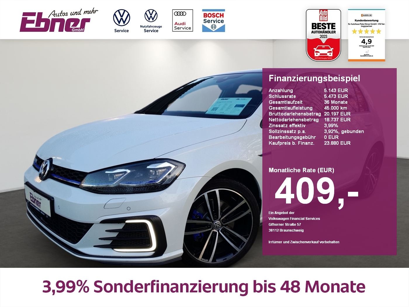 Volkswagen Golf VII GTE EDITION el SITZ APP 18ALU