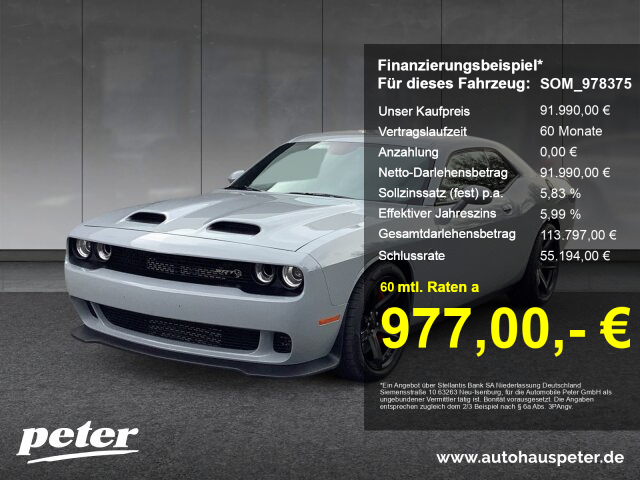 Challenger SRT Hellcat RedEye Slimbody 6.2L Hemi