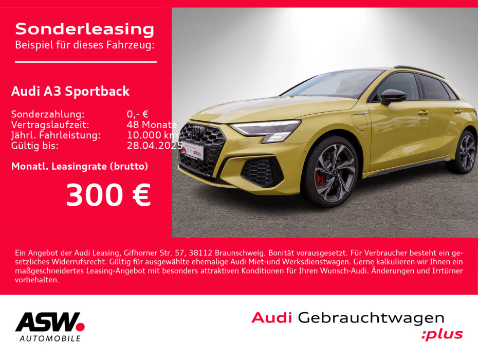 A3 Sportback 45TFSI e Sline Navi LED AHK ACC RFK